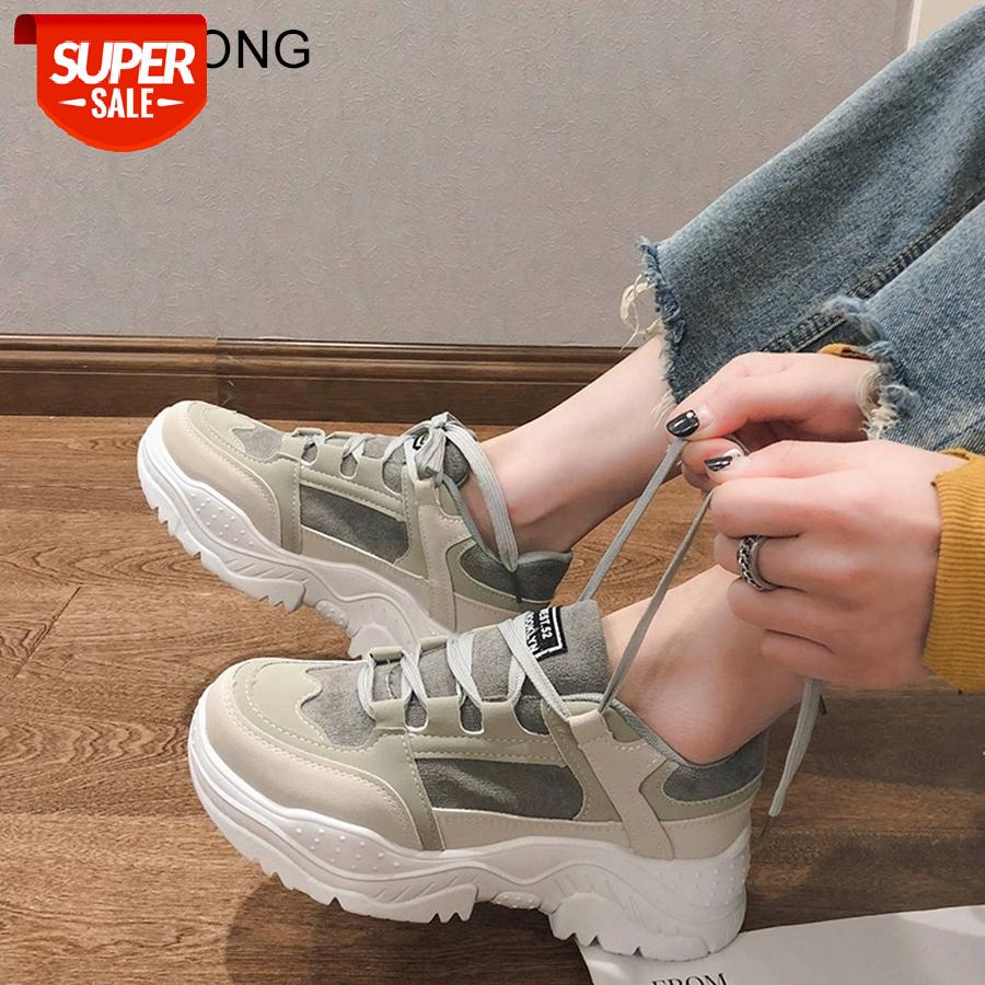 

LCIZRONG Spring New Fashion 5CM Heel Casual Shoes Women Summer Walking Platform Shoes Gray Blue Comfortable Female Thick Sole #QG6K