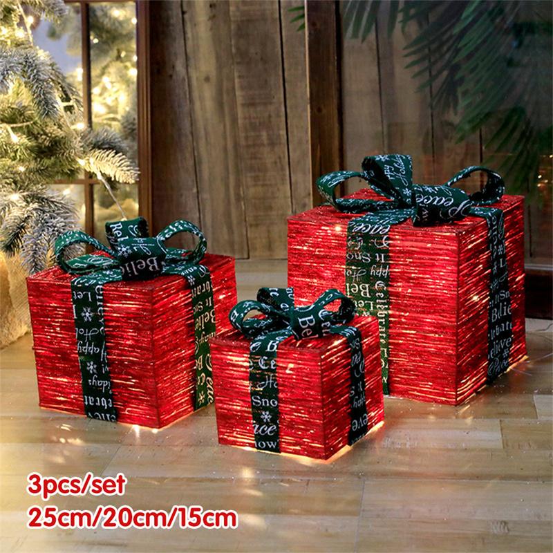 

Gift Wrap 3pcs Christmas Paper Box Home Decor Boxes For Sweets Party Decoration Candy Chocolate Packaging