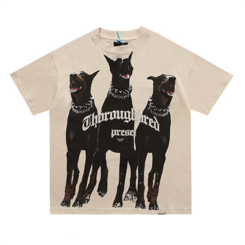 

Men' T-shirts Represent Pinscher Doberman Dog High Street Tee Spring Summer Fashion Skateboard Women3btb, Beige