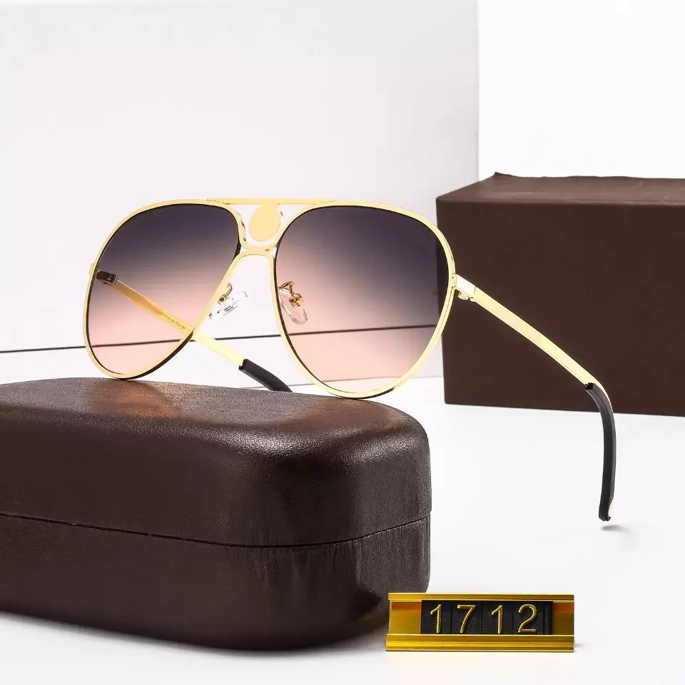 

2022 Classic Pilot Sunglasses Brand Design UV400 Eyewear Metal Gold Frame Sun Glasses Men Women Mirror 1712 Sunglass Polaroid glass Lens
