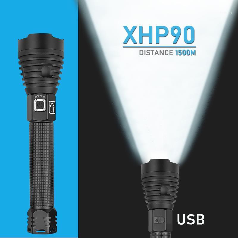 

high lumens xhp90 most powerful led usb rechargeable torch xhp50 xhp70 hand lamp 26650 18650 Battery flash light1