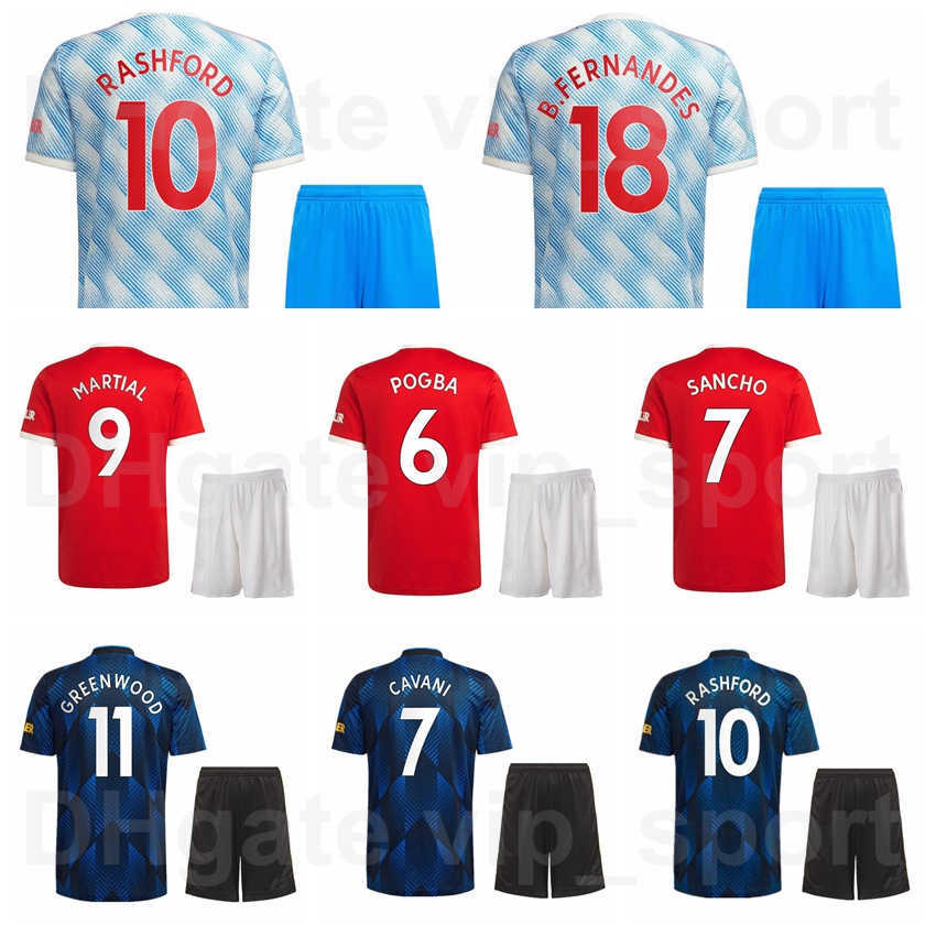 

2021-22 Men Soccer 9 Martial Jersey Set 5 Harry Maguire 18 Bruno Fernandes 11 Mason Greenwood 39 Scott McTominay 37 James Garner Football Shirt Kits ManLian, With patch