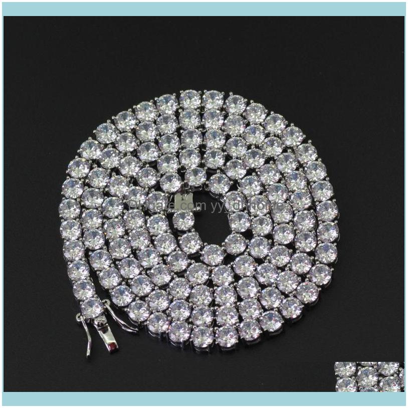 

Chains Necklaces & Pendants Jewelrychains 4Mm High Quality Brass / Copper Zircon Tennis Chain 1 Row Necklace Hiphop Jewelry Men Cz Iced Out