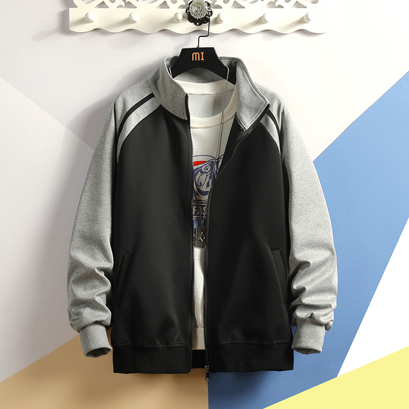 

New Sale Coat 2021 Spring Autumn Casual Jacket Patchwork Streetwear Tracksuit Hip Hot Men Brand Coats Plus Size Dropshipping Z0bq, Black