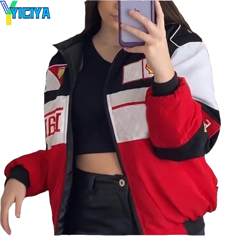 

Winter Jacket Women Bomber Long-sleeved s Embroidery Female 211018