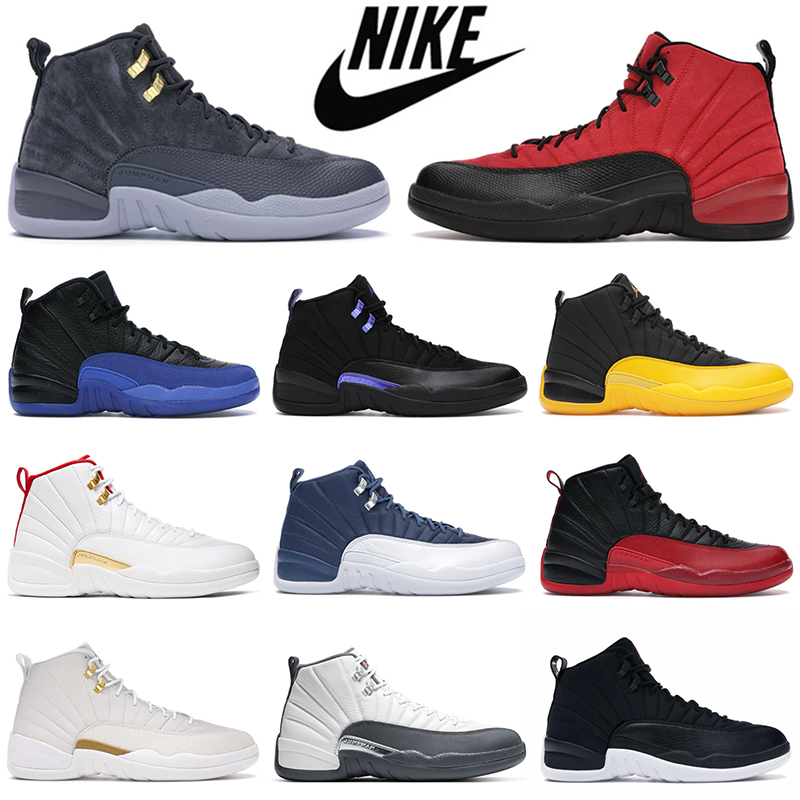 

air jordan 12 12s retro basketball shoes men Twist Reverse Flu Indigo Black Dark Concord dust mens womens outdoor sports trainers sneakers