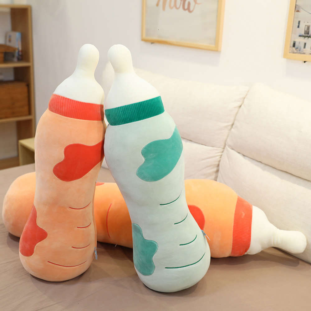 

Children's baby bottle pacifier creative pillow doll small plush toy sleeping large Doll Girl, Blue
