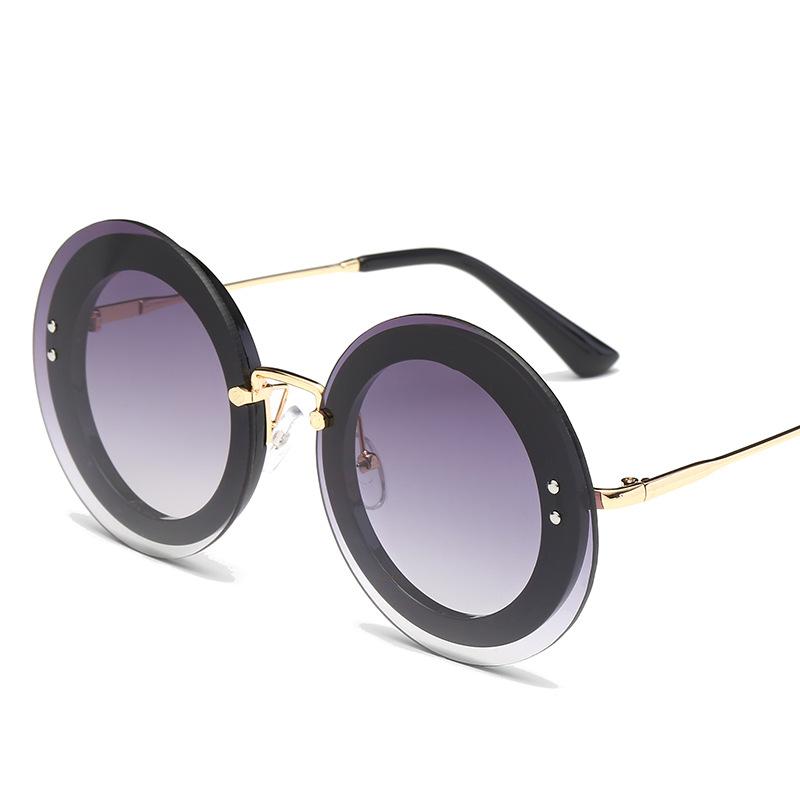 

Sunglasses Est Fashion Round Women Brand Designer Vintage Gradient Shades Sun Glasses Feminino Lentes, White;black