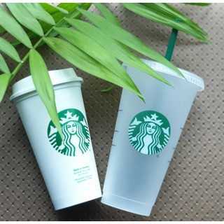 

North America Starbucks reusable plastic tumbler cold with lid and straw white cup mlml Christmas gifts6H6B