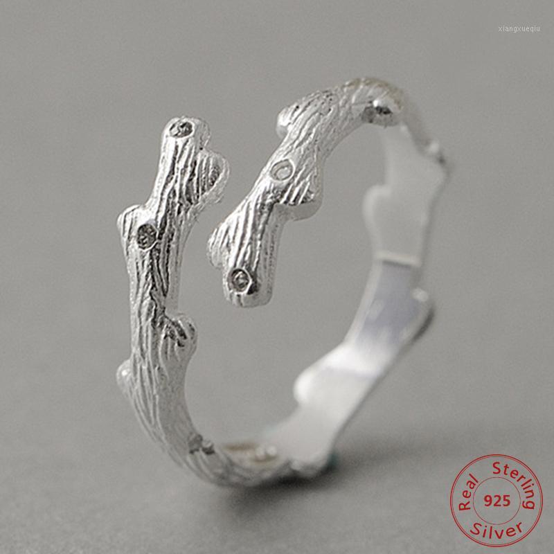 

Band Rings 925 Sterling-silver-jewelry Tree Branches Charm Ring For Women Fashion Open Engagement Female Wholesale Jewelry