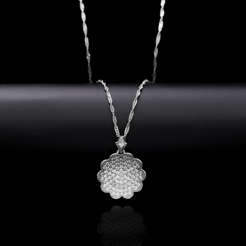 

Pendant Necklaces 2 Colors Crystal For Women Zirconia Wedding Jewelry 2021 Chain Gold White & Pendants