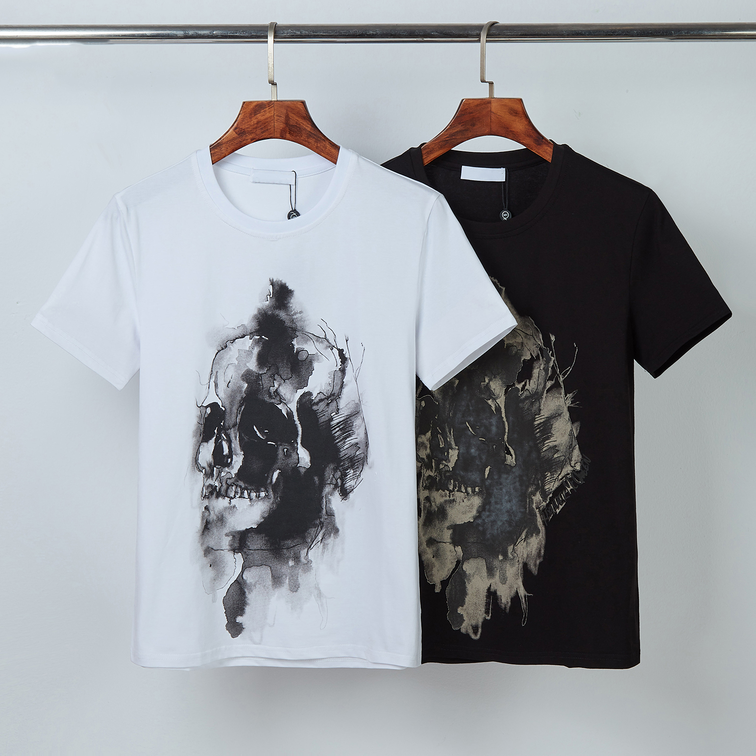 

2021 Classic skull stylist men t-shirts #0011 Europe Paris fashion summer short sleeve luxury casual tops designer AMQ male 3d print tees, Model 3