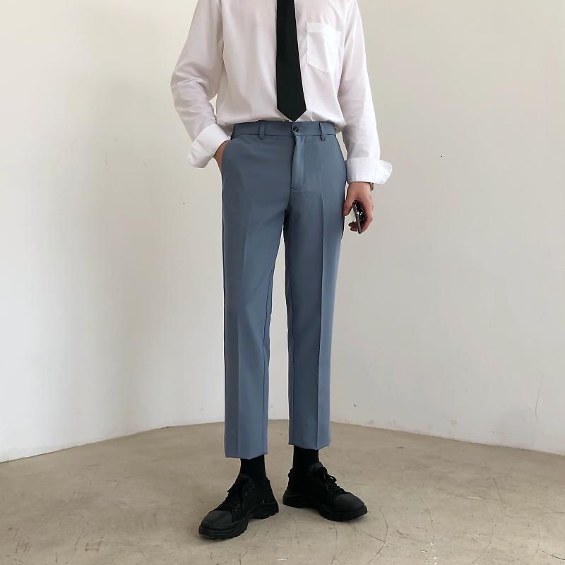 

2021 New Men's Fashion Solid Casual High-quality Suit Pants Formal Business Cotton 4 Color Trousers Big Size -36 Dalu, Apricot