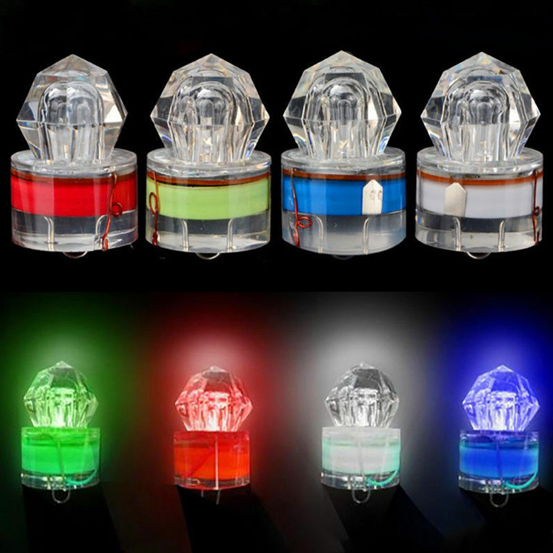 

10Pcs Waterproof Flash Fishing Light LED Deep Drop Underwater Lights Diamond Squid Strobe Bait Lure Lamp