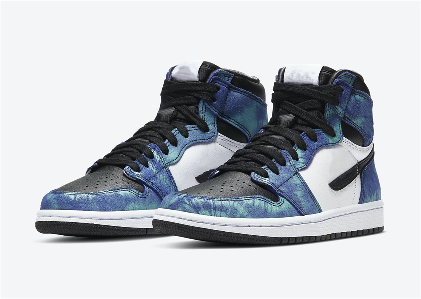 

Mens 1 High OG Tie Dye Basketball Shoes Women White Black Aurora Green Jumpman I Designer Sports Sneakers Size US5.5-12 With Shoebox