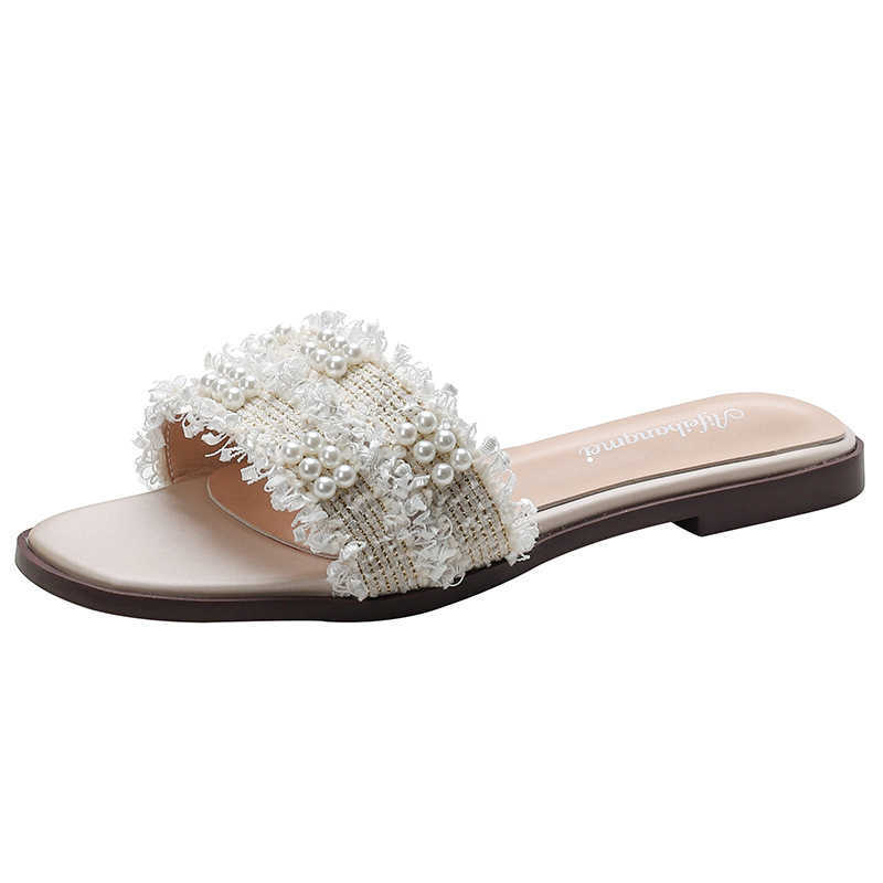 

Summer Women's Baotou Half Slippers Wear Fashion Flat Bottomed Cool Slippers Soft Bottom Antiskid Women Shoes 210611, Black