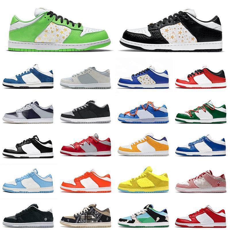 

Top Fashion Authentic SB Dunk Running Shoes Mens Women Black White Mean Green Summit Low Dunks Chunky Dunky Valentine Day Trainers Sneakers, D13 blue bears 36-45