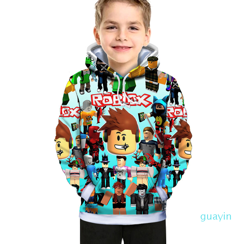 

Children's cartoon hoodie roblox fashion 3D digital spring and autumn cotton printing popular boys and girls' coat kids, Black