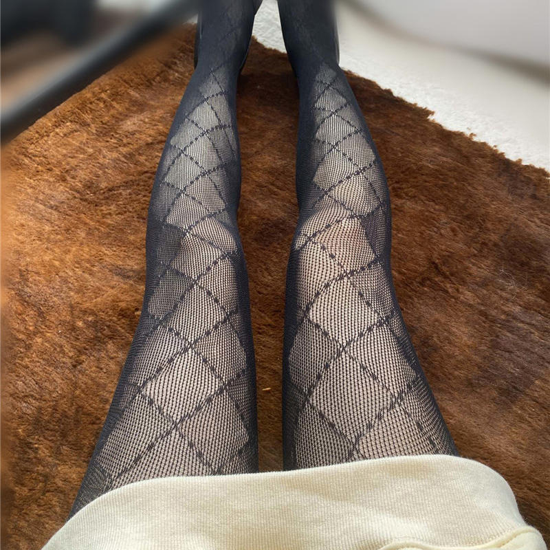 

Hot Selling Women Black Long Stocking Full Jacquard Letter Womens Tights Socks Sexy Ladies Night Club Party Stockings, As pic