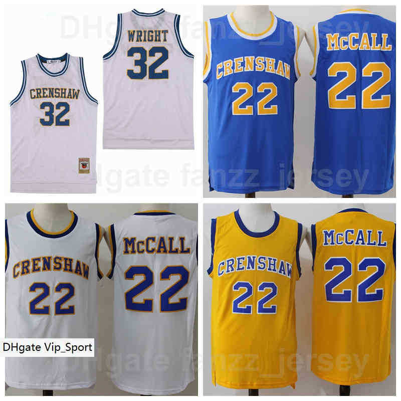 

Movie Basketball CRENSHAW 22 Quincy McCall Jersey 32 Monica Wright Flint Tropics Semi Pro High School Team Color Blue Yellow White
