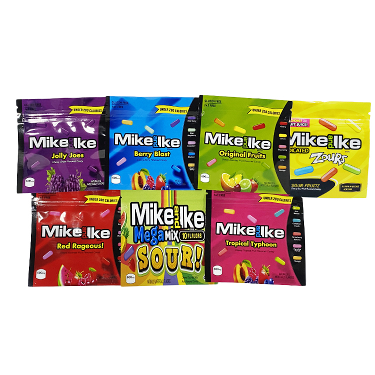 

Candy packaging mylar bags 600mg sour original fruits joes berry blast tropical typhoon gummies plastic bag