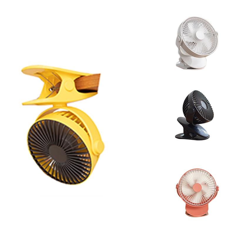 

USB Rechargeable Clip Desktop/Table Fan Mini Portable Clamp Fan 360Degree Rotating Ventilator with Air Cooler