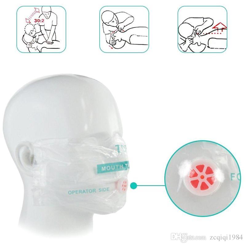 Mix Color CPR Resuscitator Mask Keychain Emergency Face Shield One-Way Valve First-Aid CPR Mask For Health Care