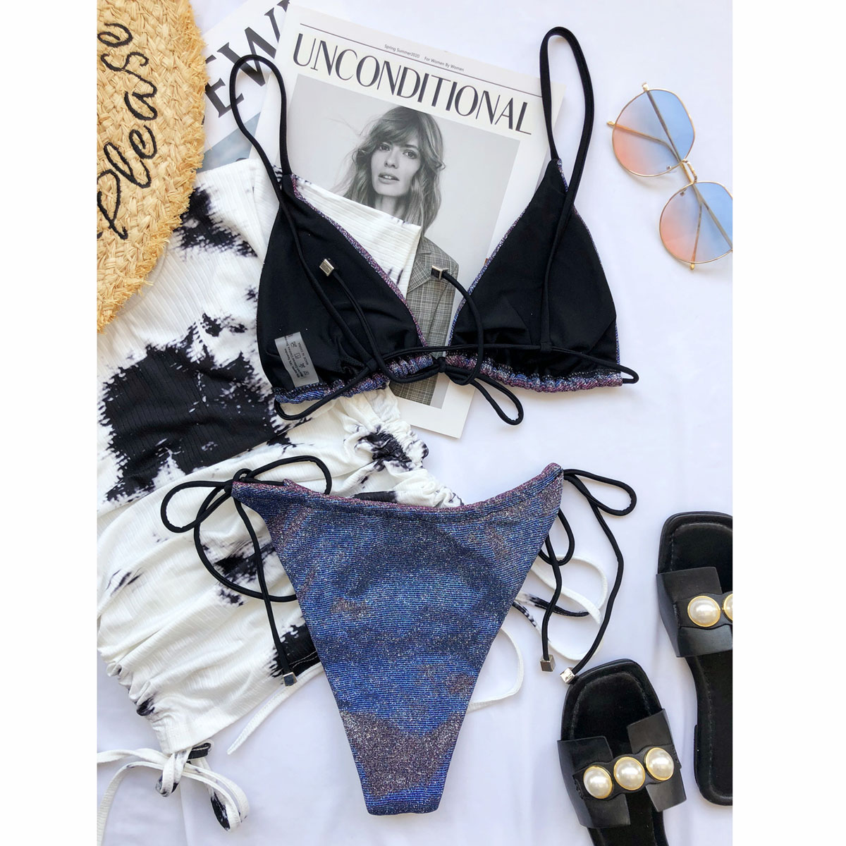 

bikinis micro bikini set brazilian biquini shining swimsuits for women swiwmear bathing suits swimming suitsswimwear bathing suits swim, White;black