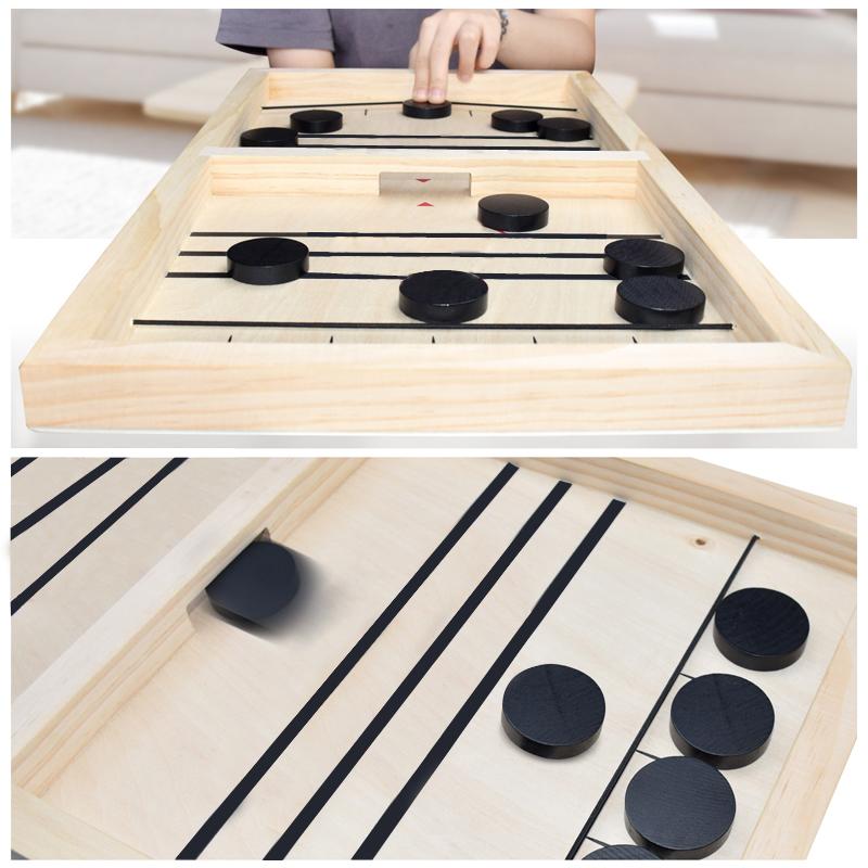 

Fast Sling Puck Game Paced Wooden Table Hockey Winner Games Interactive Chess Toys For Adult Children Desktop Battle Board Game