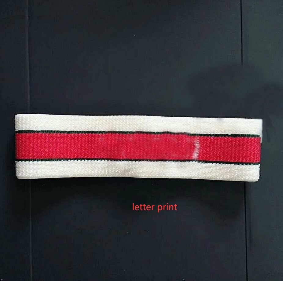 

Fashion Red White Brand Letter prind stripe Elastic Headband for Women and Men Fashion Hair Bands for Women Girl Retro Turban Headwraps