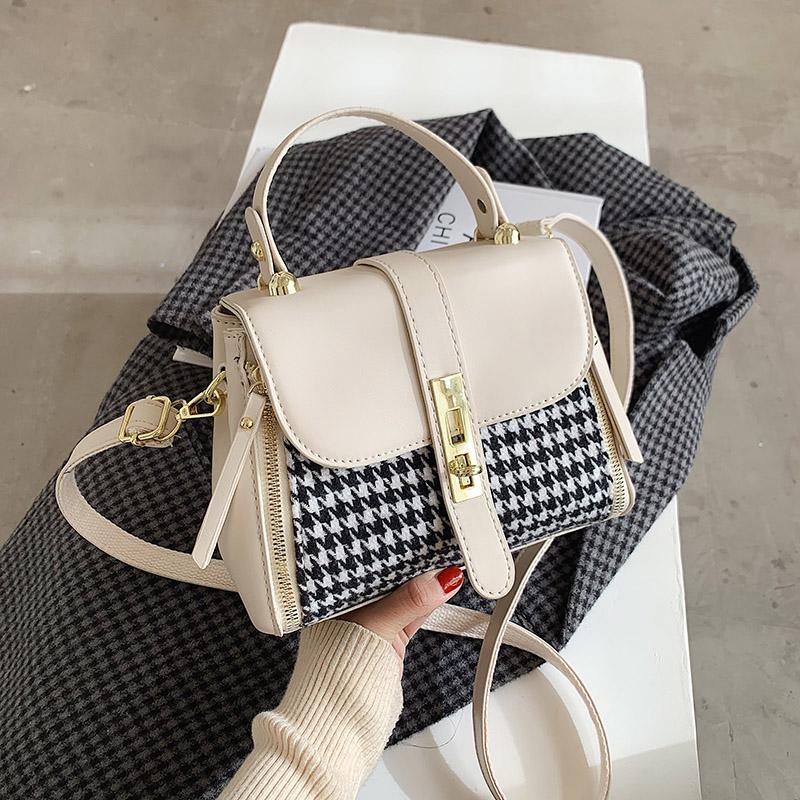 

2021 Luxury Handbags Famous Women Bags Designer Lady Classic Plaid Shoulder Crossbody Bags Leather Women Messenger handbags, Brown