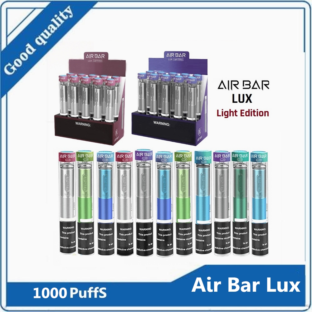 

NEW Air Bar Lux Disposable Vape Light Edition 2.7ml Prefilled Pods 1000 Puff 500mAh Vapor Stick System kit Vs Curve Plus Pro DHL free