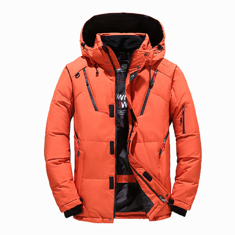 

Winter Mens Fashion Jackets Oversized Warm Down Jacket Detachable Hat Coats Comfortable and Soft Clothes Menfolk Outerwear, Gray