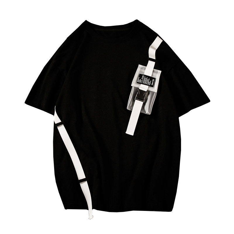 

Summer Streetwear T-shirt Men Short Sleeve Cotton Tee Shirt Homme Casual Slim Mens Funny T Shirts, White;black