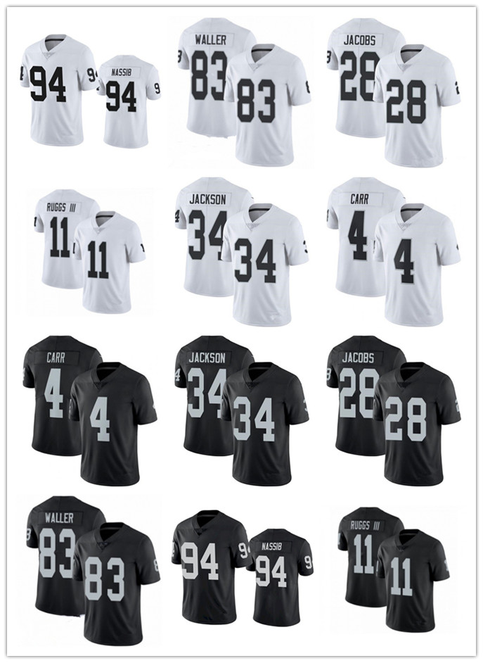

Men Women youth Jersey 4 Derek Carr 94 Carl Nassib 11 Henry Ruggs III 28 Josh Jacobs 34 Bo Jackson 83 Darren Waller Football Jerseys, Color