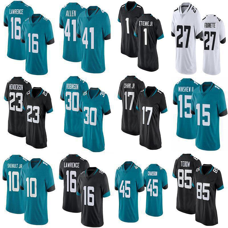 

16 Trevor Lawrence 85 Tim Tebow 1 Travis Etienne jr Custom Football Jerseys 10 Laviska Shenault 44 Myles Jack 30 James Robinson 41 Josh Allen Gardner Minshew II DJ Chark, Mens