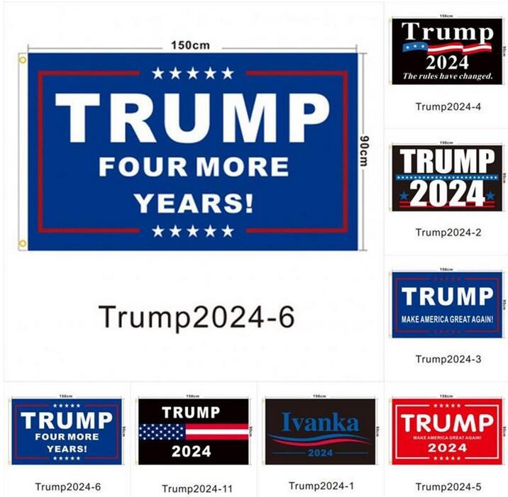 

US STOCK 90-150cm Trump Flag 2024 Election Flag Banner Donald Keep America Great Again 5 Styles Polyester Flags