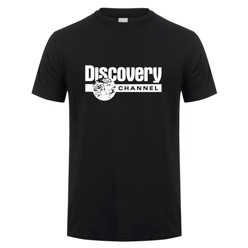 

Men's T-Shirts Summer Discovery Channel Logo Man T Shirts Tees Casual Short Sleeve Tshirt LH-250, White