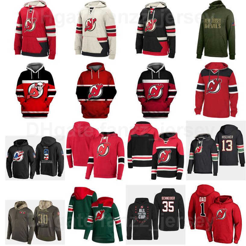 

New Jersey Devils Pullover Hockey 50 Corey Crawford Hoody Jackets 18 Alexander Holtz Hooded 29 Mackenzie Blackwood Hoodies Sport Travis, 45