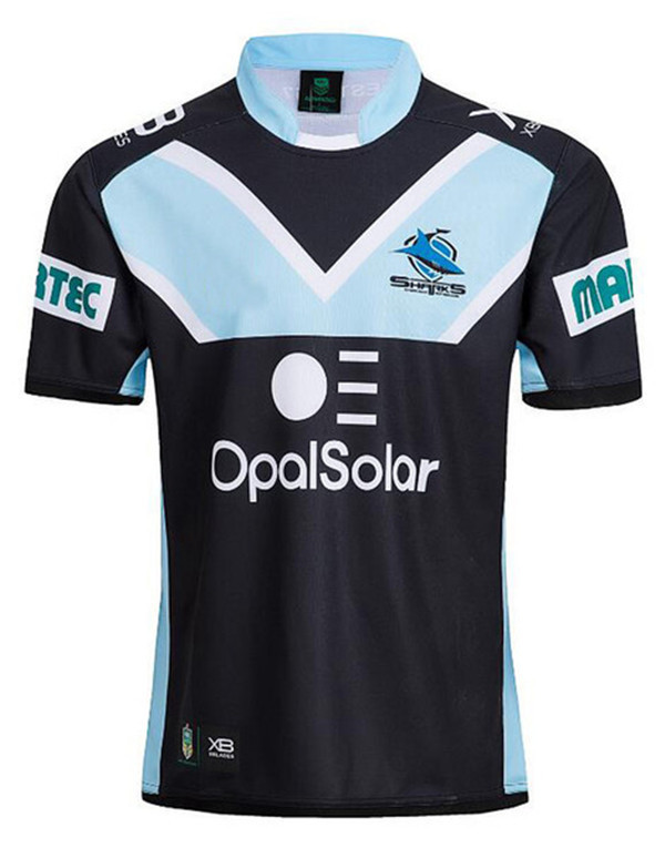 

CRONULLA-SUTHERLAND SHARKS Rugby Jersey Indigenous J ersey shirt nrl Rugby League Jerseys 1718 Retro maillot de rugby, Black;gray