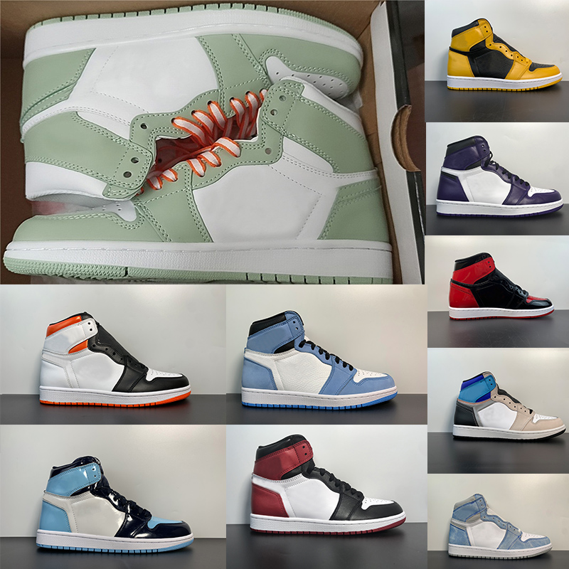 

1 1s Basketball Shoes 1 Trainers Dark Mocha University Blue Hyper Royal Pollen Seafoam Jumpman White Twist Mens Womens Retros Sports Sneakers With Box 36-47, 49