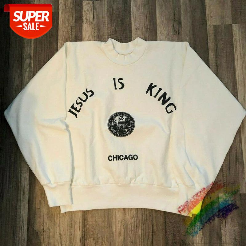 

Kanye West Jesus Is King Chicago Crewneck Sweatshirts Men Women Hoodie #8X87, Black
