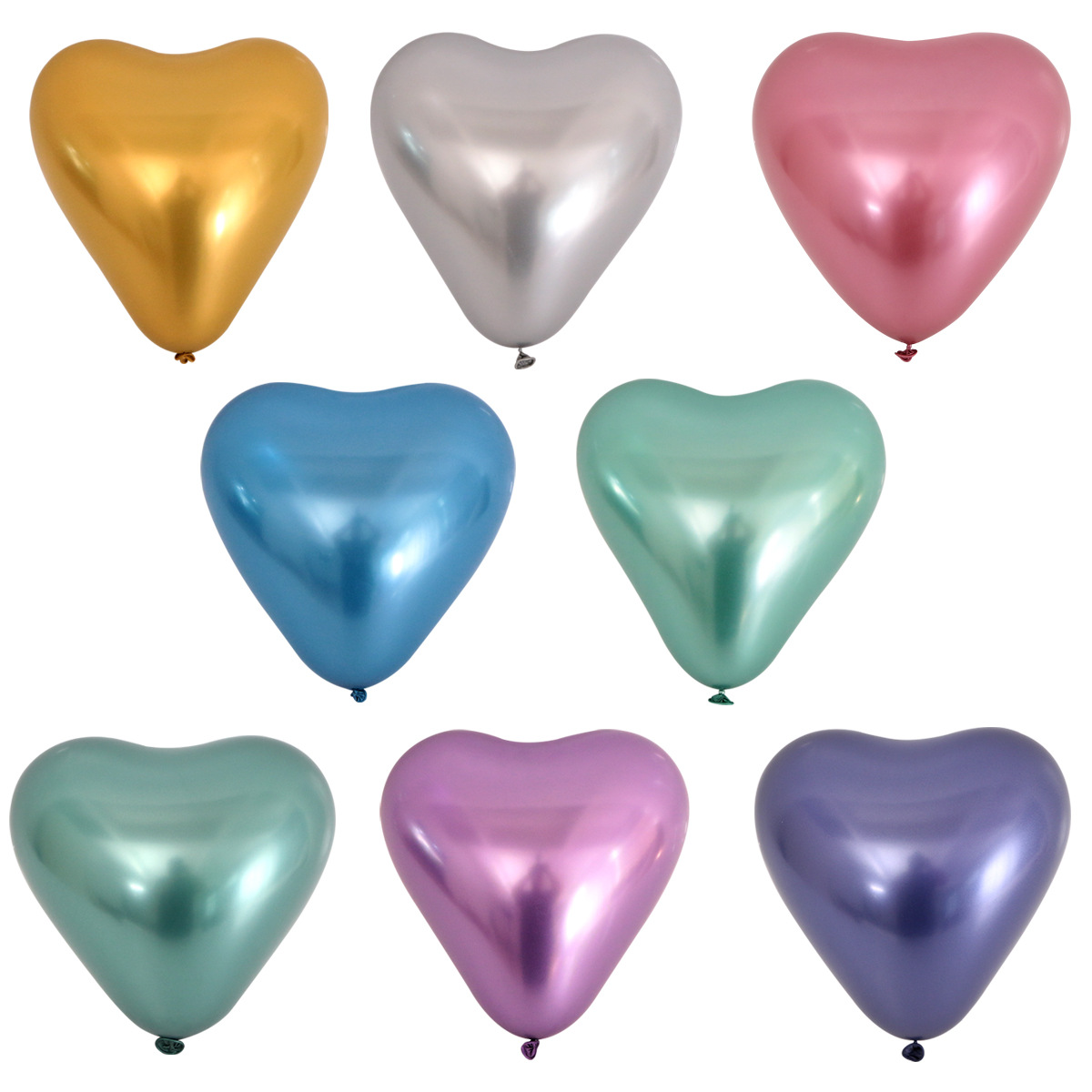 

Mix Color 10 inch Heart Chromium Balloons Heart Shape Foil Balloon for Valentine Wedding Party Celebration Decoration Party Supply