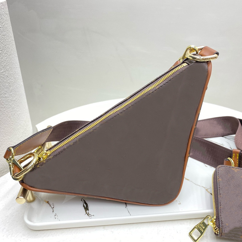 

2-pc Luxury Triangle Shoulder Bags Fashion Floral Crossbody Phone Bag Women Lady Purses Cross Body Printed Flowers Letters Small size Cute High Quality, Multi