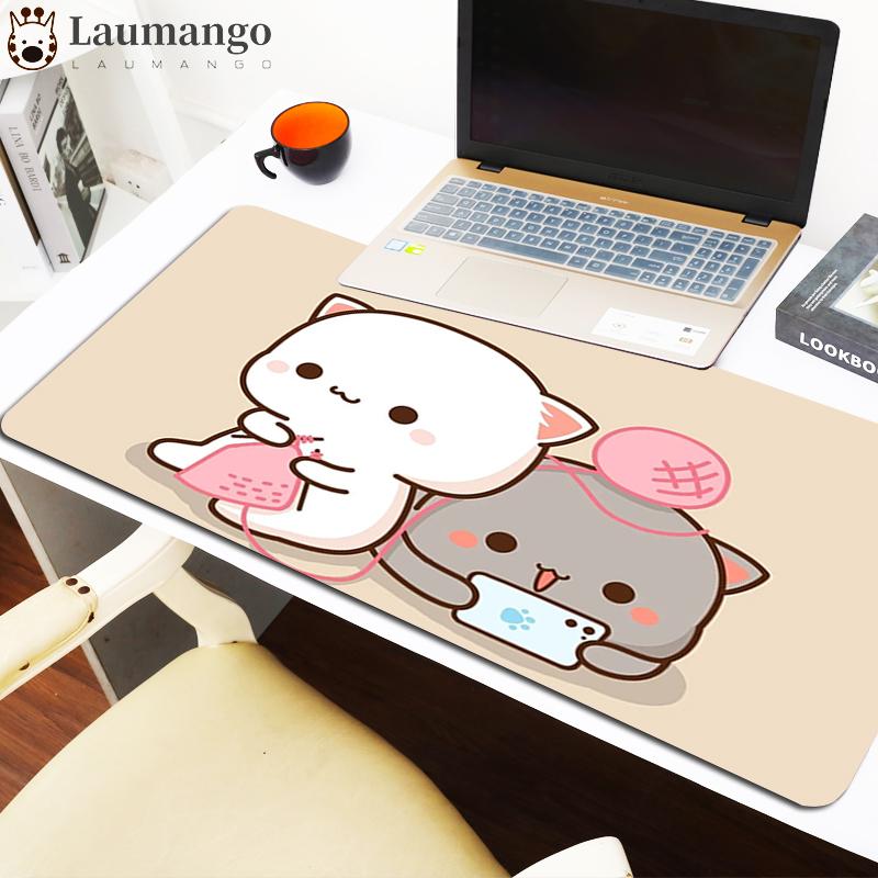 

Mouse Pads & Wrist Rests Large 800x300mm Mousepad Peach Mochi Cat Gaming Laptop Table Mat Office Mini Pc Rubber Pad Keyboard XXL Desk Play M