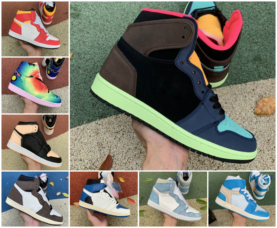 

2021 Men Women 1 1s Basketball Shoes Bio Hack Candy PATINA Hyper Royal Blue UNC Patent Red White BLACK Fragment Military TWIST Green Toe DARK MOCHA Designer, A-j149