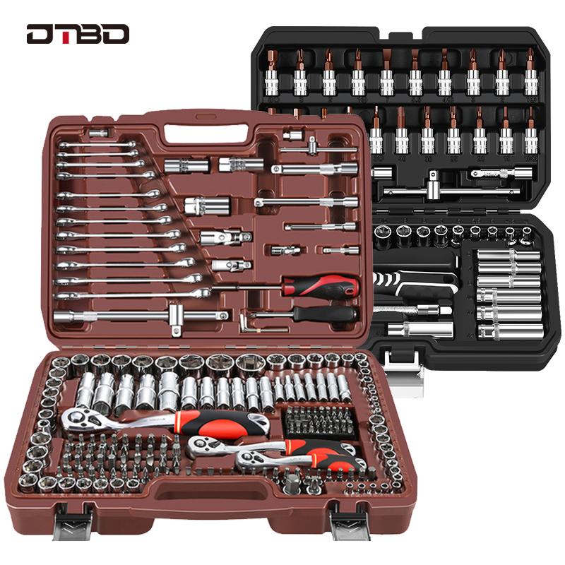 

Hand Tools DTBD Socket Set Universal Car Repair Tool Ratchet Torque Wrench Combination Bit A Of Keys Multifunction DIY