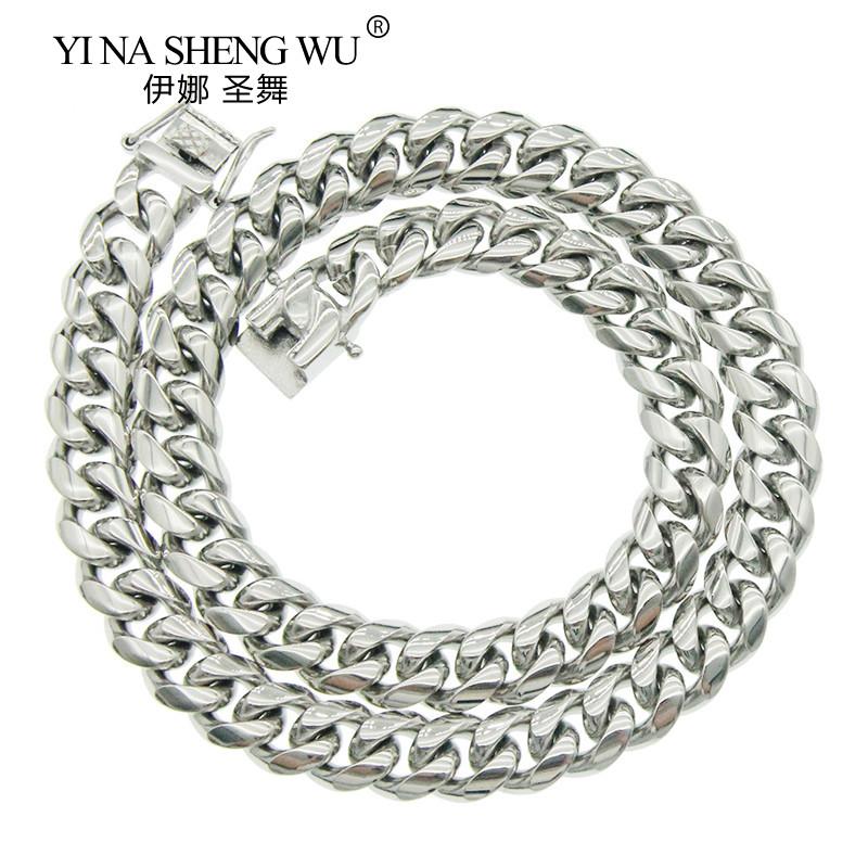 

Chokers Fashion Basic Hip Hop Punk Stainless Steel Necklace For Men Women Glossy Cuban Link Chain Vintage Jewelry Accessories