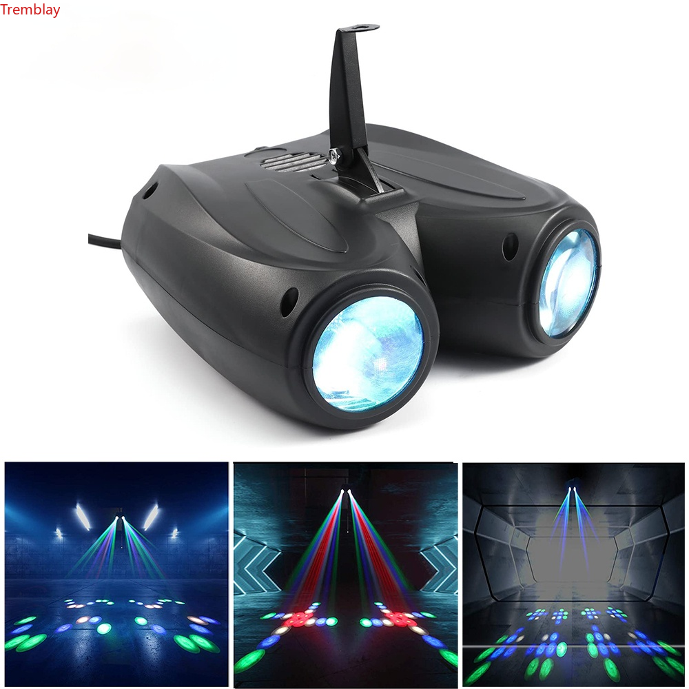 LED Double Head Disco Lamp Spotlight Kleurrijke DJ Party Light Projector 128 / 64LED Stage Effect Lighting voor Home Entertainment