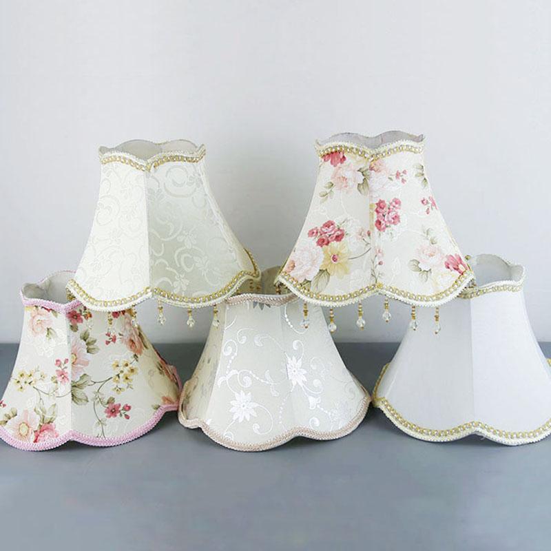 

Lamp Covers & Shades 2PCS Modern Elegance Painting Flower Fabric Shades,E27 Table Light Lampshade For Home,E27 Hole 4cm